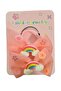 New Season High Quality Rainbow Themed Floral Bow Pattern 2Pcs Tulle Rubber Buckle Set