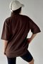 Unisex Solid Color Brown Oversize T-Shirt - 3