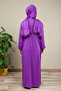 Lace Dress One-Piece Zippered Practical Prayer Dress (Purple) - 5