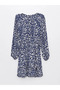 Lcw Vision Tied Collar Patterned Long Sleeve Women's Dress - 7