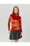 Supply Half Turtleneck Women's Velvet Blouse