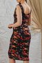 Women's Cross Collar Bird's Eye Lace Detailed Midi Dress - 8