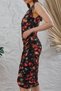 Women's Cross Collar Bird's Eye Lace Detailed Midi Dress - 4