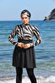 Pleat Detailed Half Zipper Hijab Swimsuit338512 - 4