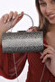 Silver Black Platinum Three Colors Sprinkled Stone Evening Dress Clutch Portfolio Hand Night Wedding Engagement Bag