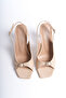 Lady Women's Thin Heel Buckle Open Back Blunt Toe Classic Heeled Shoes - 7