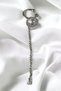 Silver Colored Stone Steel Ear Cuff (Single) - 2