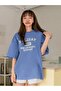 Women's Baby Blue Holiday 1961 Printed Oversize T-shirt - 5