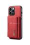 Apple iPhone 13 Pro Max Compatible Leather Phone Case with Detachable Wallet Red - 5