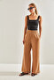 Women's Brown Elastic Waist Pants 40861020 - 4