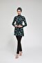 Leaf Patterned Closed Hijab Swimsuit 2272 - 4