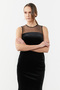 Tulle Detailed Velvet Dress - 4