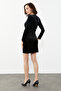 Waist Detailed Mini Velvet Dress - 6