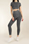 Short Sleeve Melange Sports Tights Set