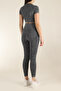 Short Sleeve Melange Sports Tights Set - 2