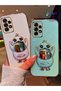 Black Cute Duck Stand Edge Gold Detailed Luxury Silicone Case for Samsung Galaxy A13 - 3