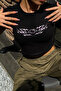 Black Hello Kitty Model Design Crop Body - 2