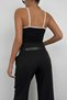 Women's Black Piping Detail Strap V-Neck Blouse 24S15017 - 4