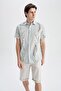 Modern Fit Printed Short Sleeve 100% Cotton Shirt Y3260az22hs - 6
