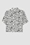 Coool Relax Fit Patterned Viscose Shirt X7279az22hs - 7