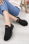 Black - New Season Laceless Knitwear Women's Sneakers - 3