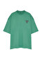 Large Size Green Embroidered Oversize Cotton T-Shirt - Tmnss24Bf00025 - 7