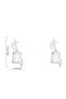 Zircon Stone Dangle Steel Earrings |   Antiallergic Steel Earrings |   Silver Color - 6