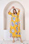 Women's large size three quarter sleeve long woven dress - 6