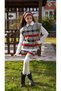 Girl's Waiter 3-Piece Knitwear Set with Plaid Hairband, Skirt, Open Sides and Tie Detail Sweaters - 4
