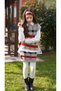Girl's Waiter 3-Piece Knitwear Set with Plaid Hairband, Skirt, Open Sides and Tie Detail Sweaters - 2