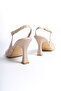 Lady Women's Thin Heel Buckle Open Back Blunt Toe Classic Heeled Shoes - 6