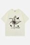 Beige Unisex Butterfly Spider Graphic Print T-Shirt- mingalondon - 2