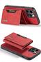 Apple iPhone 13 Pro Max Compatible Leather Phone Case with Detachable Wallet Red - 4
