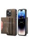 Apple iPhone 13 Pro Max Compatible Leather Phone Case with Detachable Wallet Dark Brown