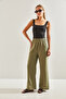 Women's Green Elastic Waist Trousers 60111003 - 5