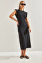 Women's Black Basic Bat Sleeve Dress 60111055 - 2