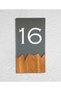 Vertical Plexi Wood Detailed Uv Printed Apartment Apartment Hotel Office Door Number - Door No:16 - 3