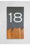 Vertical Plexi Wood Detailed Uv Printed Apartment Apartment Hotel Office Door Number - Door No:18