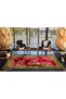 Red Themed Traditional Chinese Design Floral Flower Patterned Vintage Decorative Carpet 3488 - 4