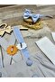 Sun and cloud concept baby boy gray blue salopet bow tie socks set - 5