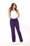 Women's Plus Size Purple Side Pocket Belted Waist Lycra Classic Pants 65N37568 - 4