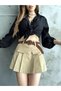 Women's Cover Detailed Belted Pleated Skirt with Shorts