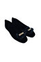 BLACK TEXTILE STONE NEW MODEL WOMEN'S DAILY HOME FLAT SHOES - 2