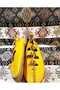 Yemeni (Sandal), Lace-Up Women's Model, Leather Yemeni, Yellow Color - 4