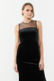 Tulle Detailed Velvet Dress - 3