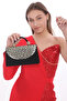 Black Color Suede Gold Snake Pattern Cover Evening Dress Portfolio Handheld and Long Strap Use (Chain Strap)