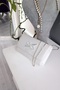 Mother-of-Pearl Satin Bow Stoned Rectangular Square Box with Cover Evening Dress Women's Bag - 3
