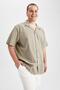 Plus Size Crinkle Short Sleeve 100% Cotton Shirt Y1773az22sm - 5