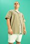 Plus Size Crinkle Short Sleeve 100% Cotton Shirt Y1773az22sm - 3
