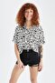 Coool Relax Fit Patterned Viscose Shirt X7279az22hs - 3
